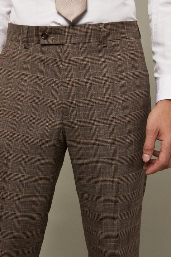 Burton Skinny Fit Neutral Check Suit Trouser 4