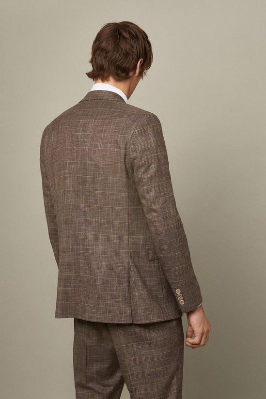 Burton Skinny Fit Neutral Check Suit Jacket 3