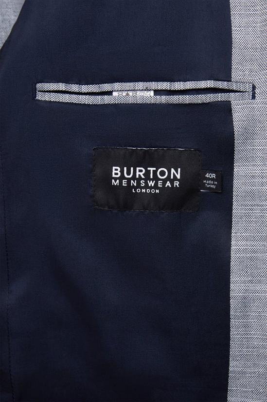 Burton Slim Fit Chambray Blue Slub Suit Jacket 6