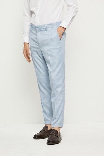 Related Product Slim Fit Light Blue Slub Suit Trousers