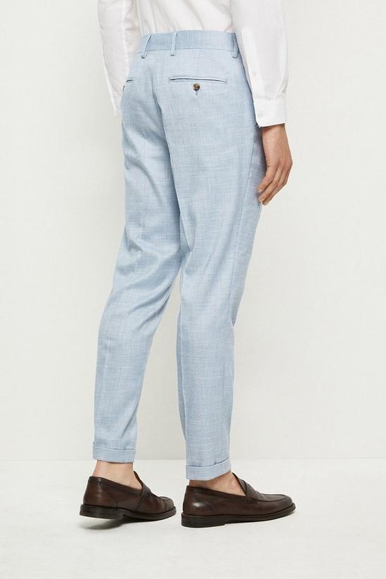 Burton Slim Fit Light Blue Slub Suit Trousers 3