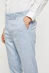 Burton Slim Fit Light Blue Slub Suit Trousers thumbnail 4