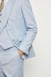 Burton Slim Fit Light Blue Slub Suit Jacket thumbnail 5