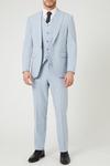 Burton Tailored Fit Pale Blue End On End Waistcoat thumbnail 2