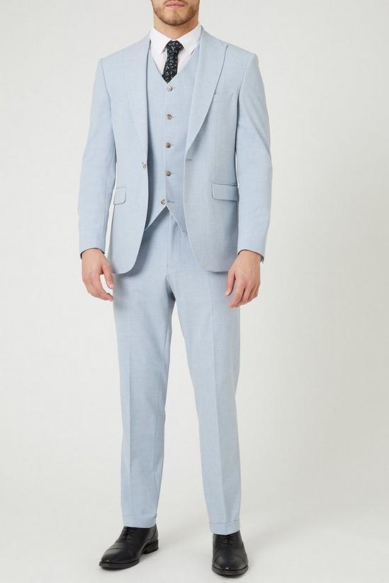 Burton Tailored Fit Pale Blue End On End Waistcoat 2