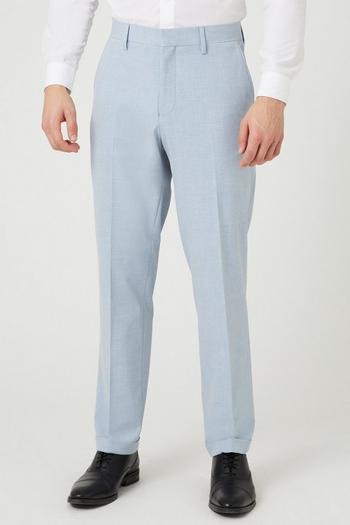 Related Product Tailored Fit Pale Blue End On End Suit Trousers