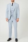 Burton Tailored Fit Pale Blue End On End Suit Trousers thumbnail 2
