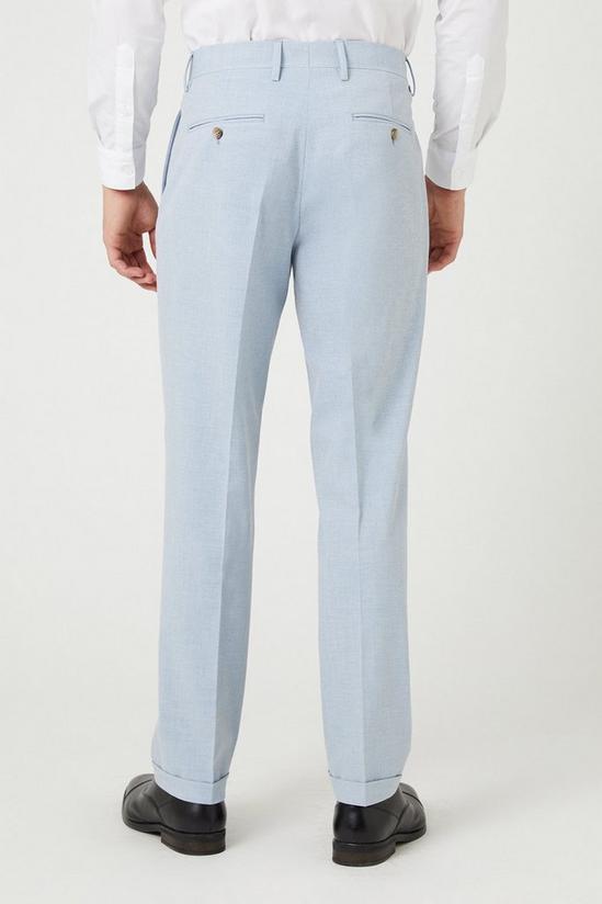 Burton Tailored Fit Pale Blue End On End Suit Trousers 3