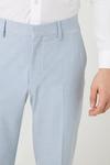 Burton Tailored Fit Pale Blue End On End Suit Trousers thumbnail 4
