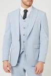 Burton Tailored Fit Pale Blue End On End Suit Jacket thumbnail 1