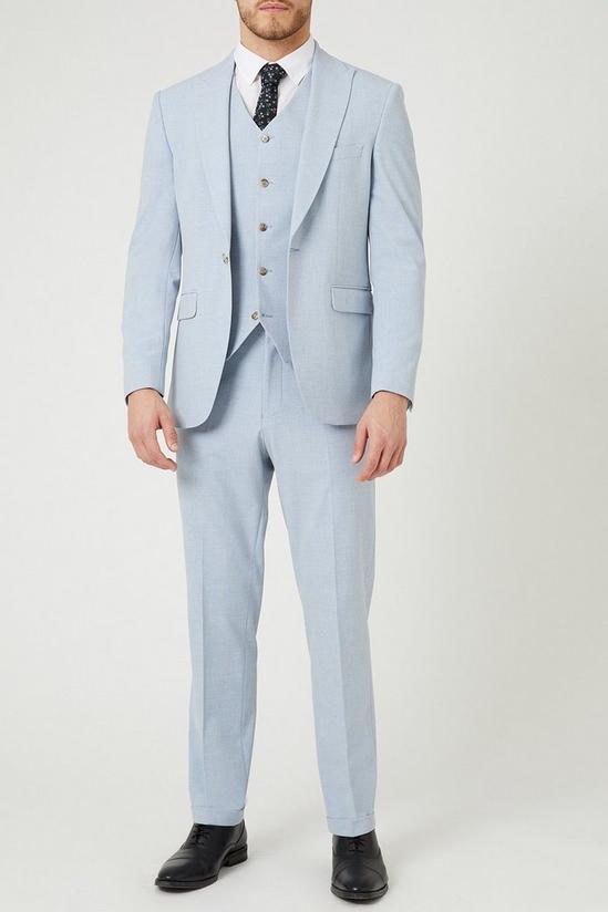 Burton Tailored Fit Pale Blue End On End Suit Jacket 2