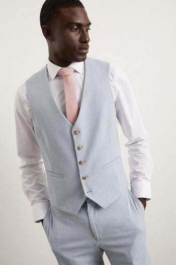 Related Product Skinny Fit Pale Blue End On End Waistcoat