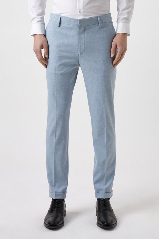 Burton Skinny Fit Pale Blue End On End Suit Trousers 2