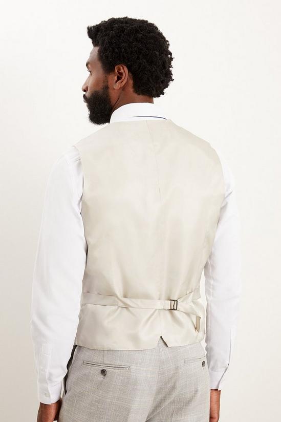 Burton Tailored Fit Grey Textured Check Waistcoat 3