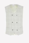 Burton Tailored Fit Grey Textured Check Waistcoat thumbnail 4