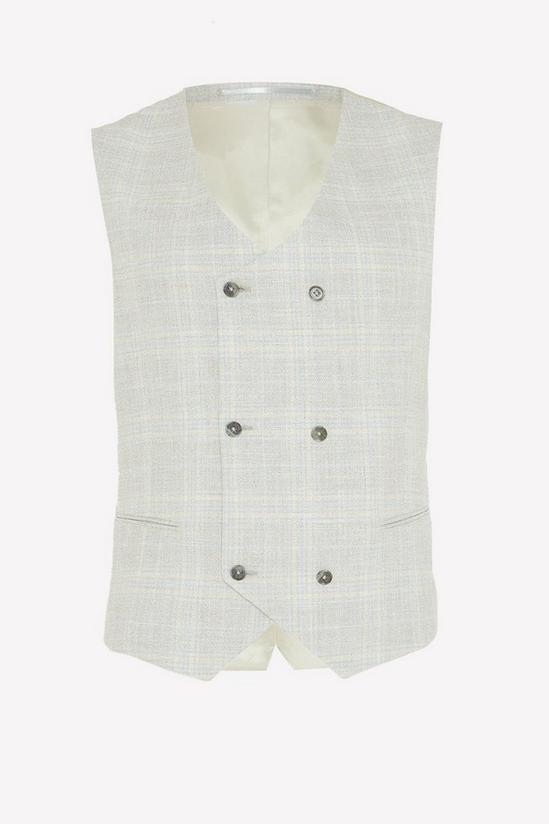 Burton Tailored Fit Grey Textured Check Waistcoat 4