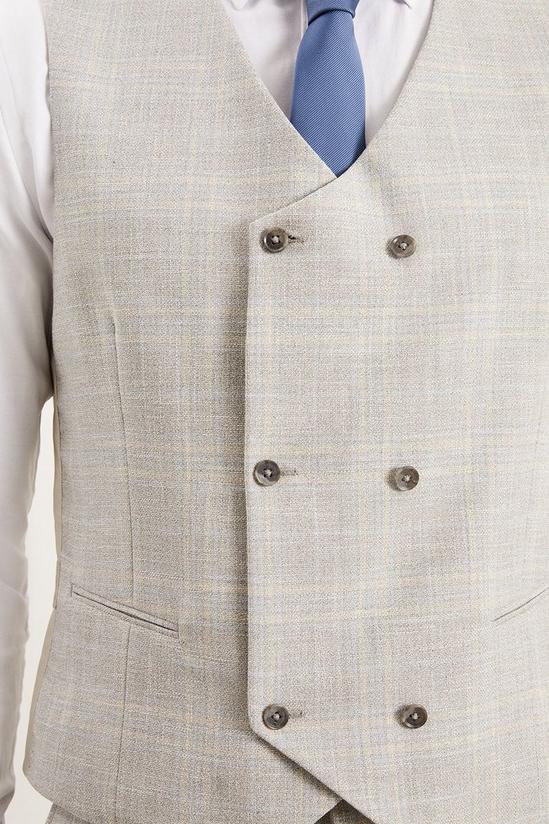 Burton Tailored Fit Grey Textured Check Waistcoat 5
