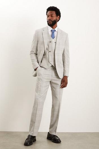 Related Product Tailored Fit Grey Textured Check Suit Trousers