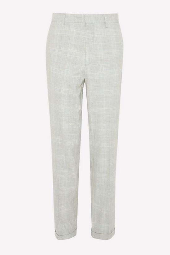 Burton Tailored Fit Grey Textured Check Suit Trousers 4