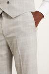 Burton Tailored Fit Grey Textured Check Suit Trousers thumbnail 5
