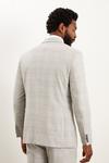 Burton Tailored Fit Grey Textured Check Suit Jacket thumbnail 3