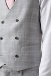 Burton Slim Fit Grey Textured Check Waistcoat thumbnail 4