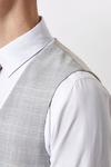 Burton Slim Fit Grey Textured Check Waistcoat thumbnail 5
