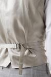 Burton Slim Fit Grey Textured Check Waistcoat thumbnail 6