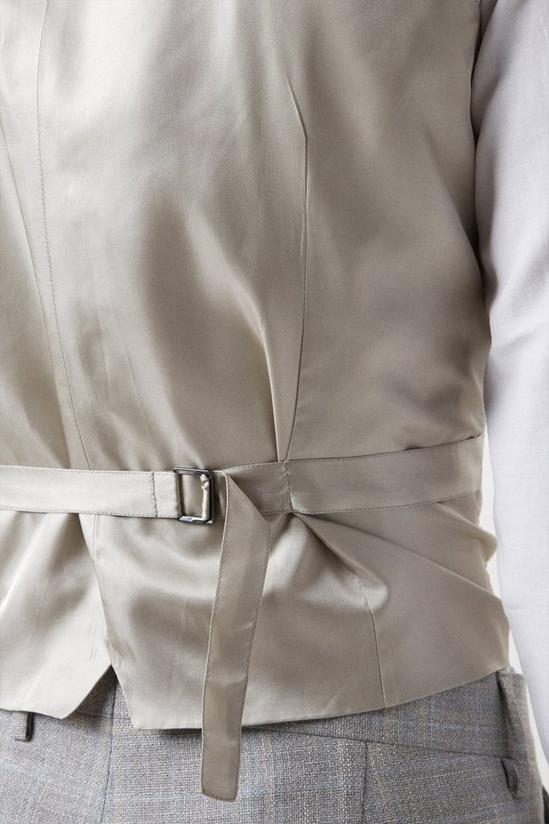 Burton Slim Fit Grey Textured Check Waistcoat 6