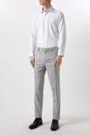 Burton Slim Fit Grey Textured Check Suit Trousers thumbnail 1