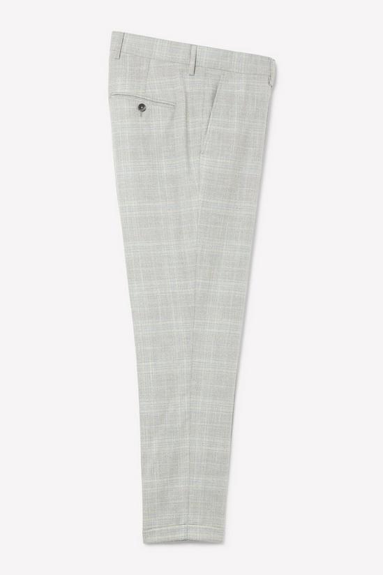 Burton Slim Fit Grey Textured Check Suit Trousers 5