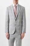 Burton Slim Fit Grey Textured Check Suit Jacket thumbnail 2