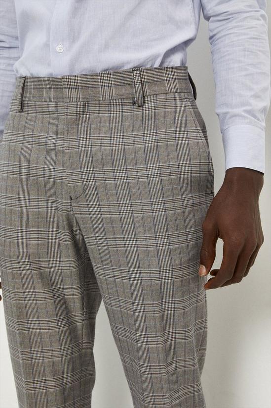 Burton Skinny Fit Grey Blue Pow Check Suit Trousers 4