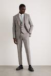 Burton Skinny Fit Grey Blue Pow Check Suit Jacket thumbnail 1