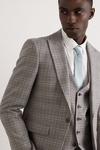 Burton Skinny Fit Grey Blue Pow Check Suit Jacket thumbnail 2