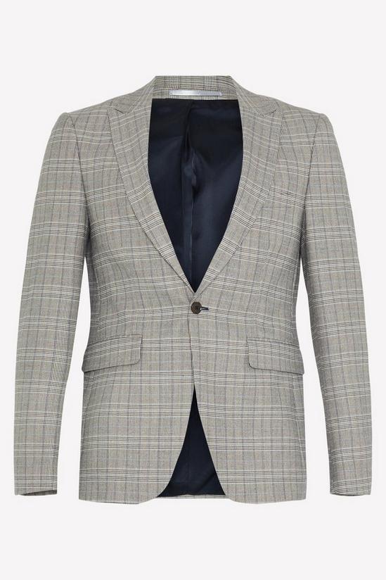 Burton Skinny Fit Grey Blue Pow Check Suit Jacket 4