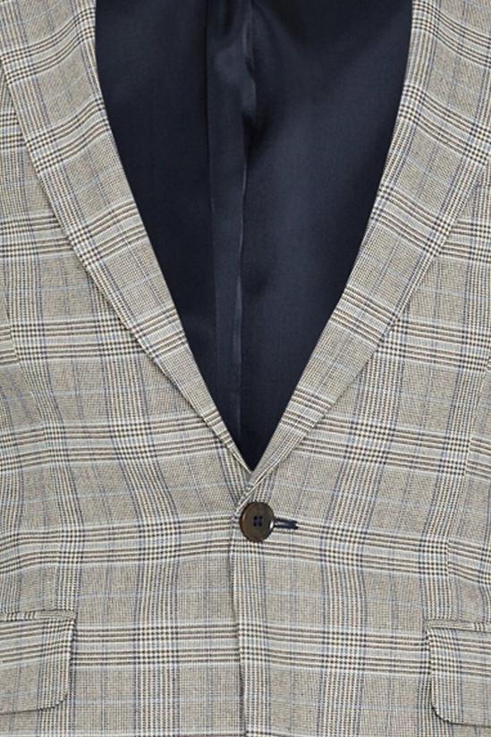 Burton Skinny Fit Grey Blue Pow Check Suit Jacket 5