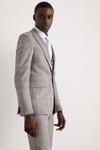Burton Skinny Fit Grey Blue Pow Check Suit Jacket thumbnail 6