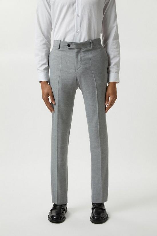Burton Slim Fit Mid Grey Marl Suit Trousers 1