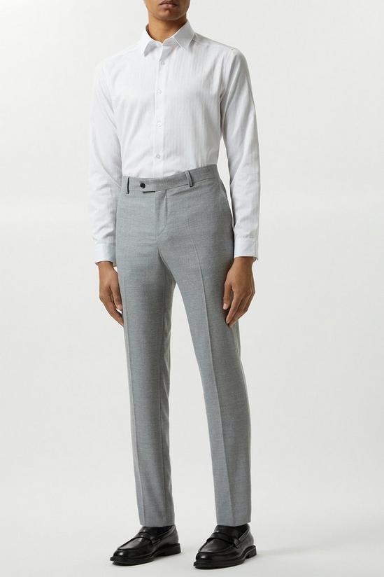 Burton Slim Fit Mid Grey Marl Suit Trousers 2