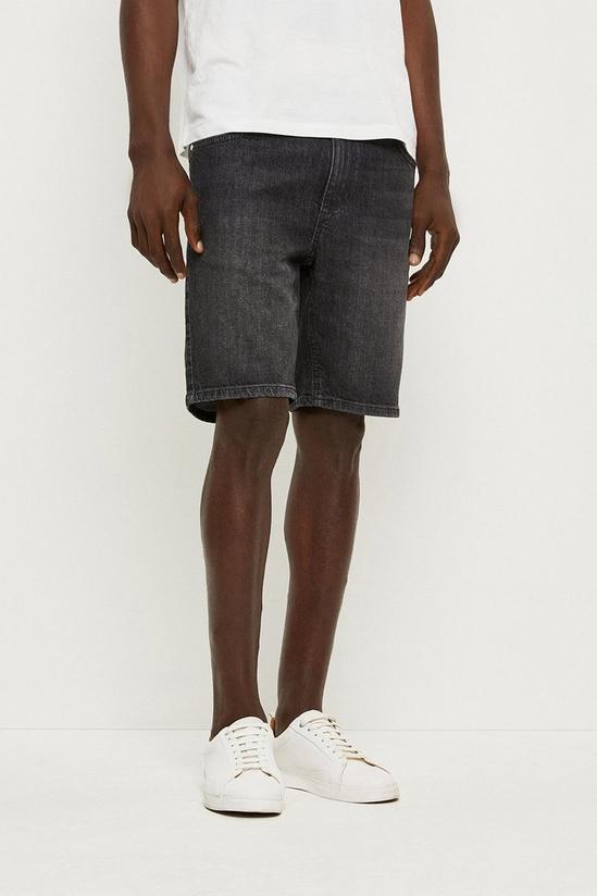 Burton Slim Charcoal Denim Shorts 1