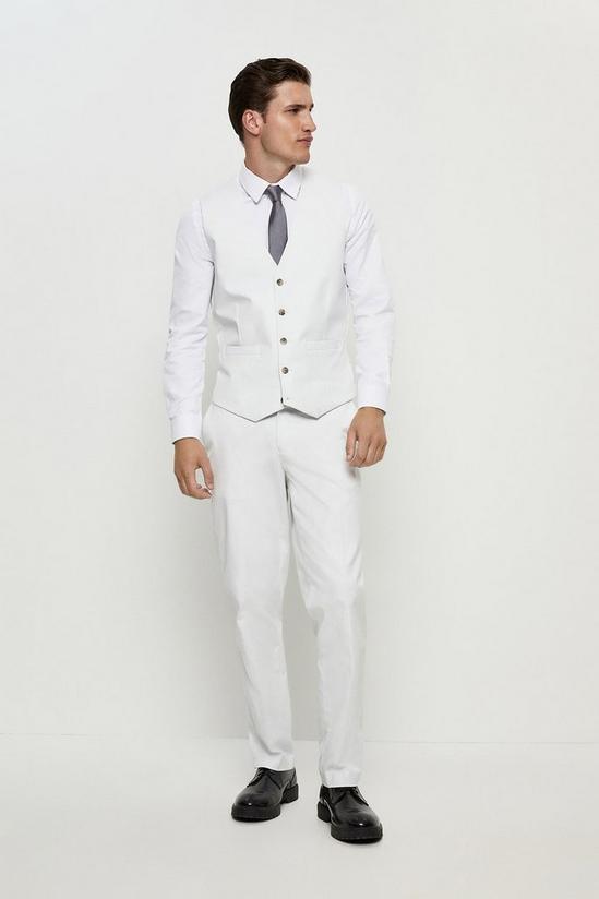 Burton Slim Fit Pale Grey Cotton Stretch Waistcoat 2