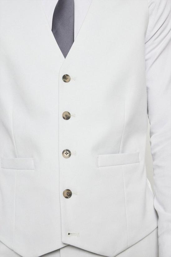 Burton Slim Fit Pale Grey Cotton Stretch Waistcoat 4