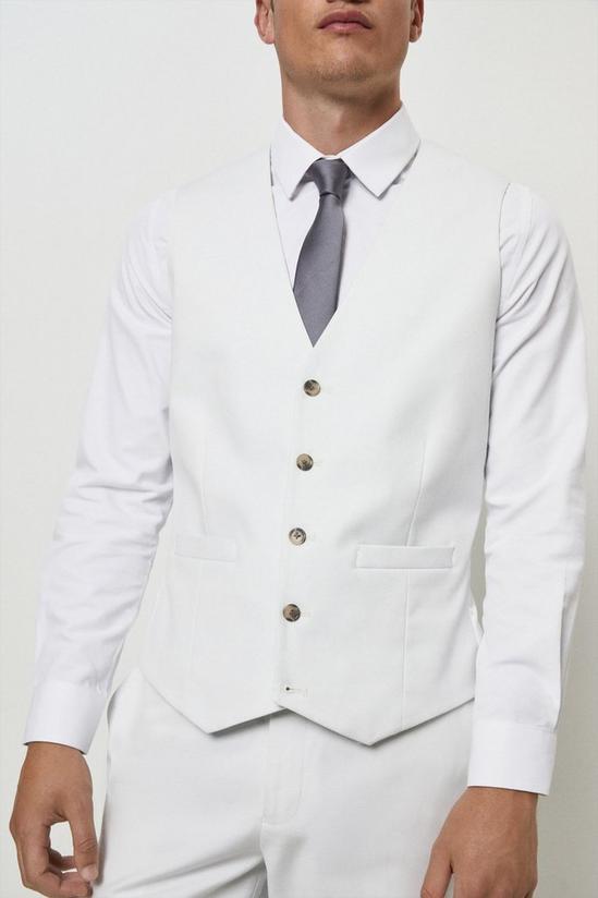 Burton Slim Fit Pale Grey Cotton Stretch Waistcoat 5