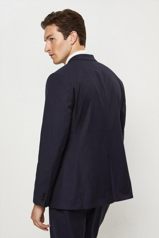 Burton Slim Fit Navy Cotton Stretch Suit Jacket 3