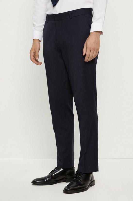 Burton Slim Fit Navy Cotton Stretch Suit Trousers 1