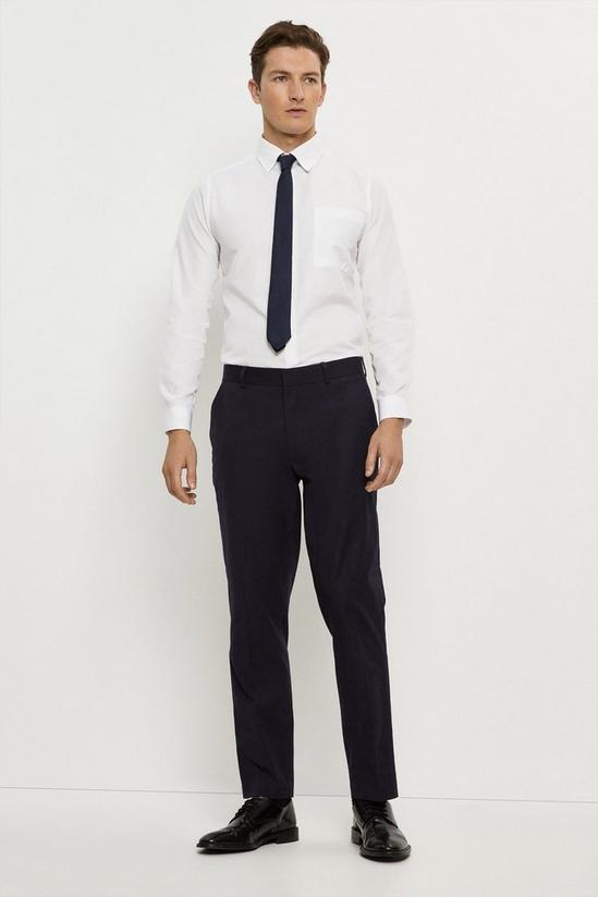 Burton Slim Fit Navy Cotton Stretch Suit Trousers 2