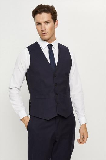Related Product Slim Fit Navy Cotton Stretch Waistcoat