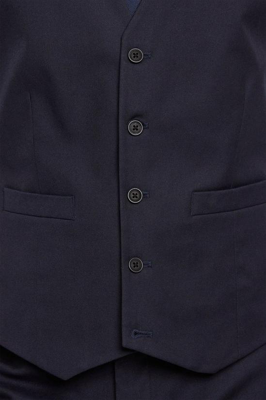 Burton Slim Fit Navy Cotton Stretch Waistcoat 5