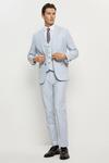 Burton Slim Fit Blue Cotton Stretch Suit Jacket thumbnail 1
